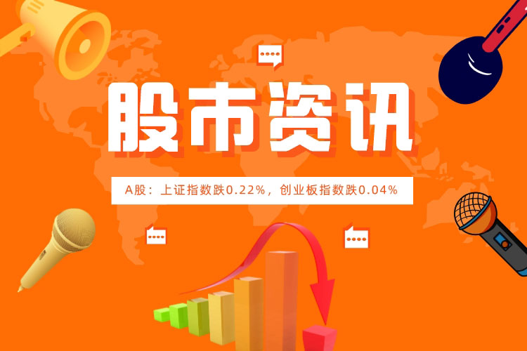A股：上证指数跌0.22%，创业板指数跌0.04%
